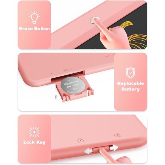 10Inch LCD Writing Tablet for 3-8Year Olds-Electronic Drawing Pad & Doodle Board - Picture 3 of 7